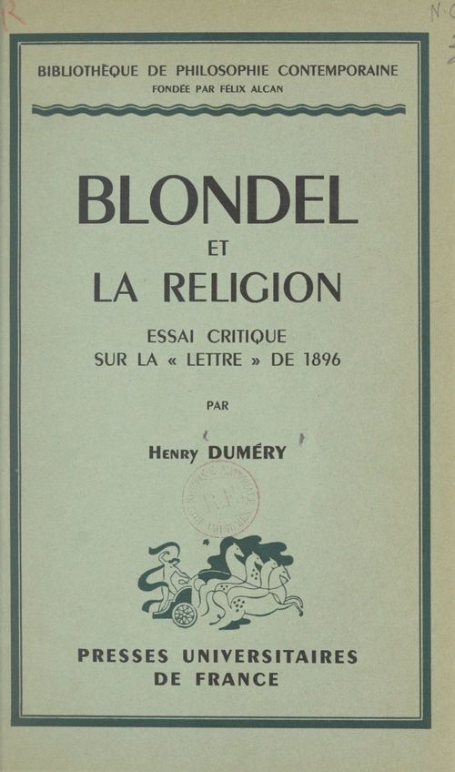 ebook cover of Blondel et la religion, by Henry Duméry