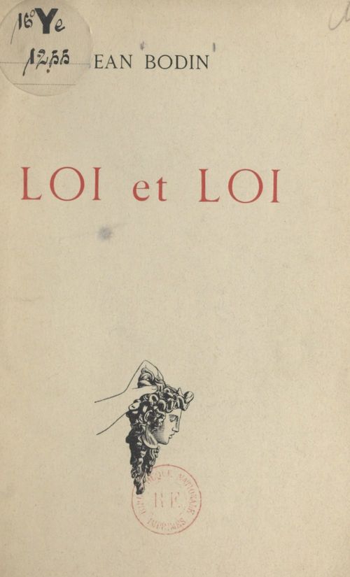 ebook cover of Loi et loi, by Jean Bodin