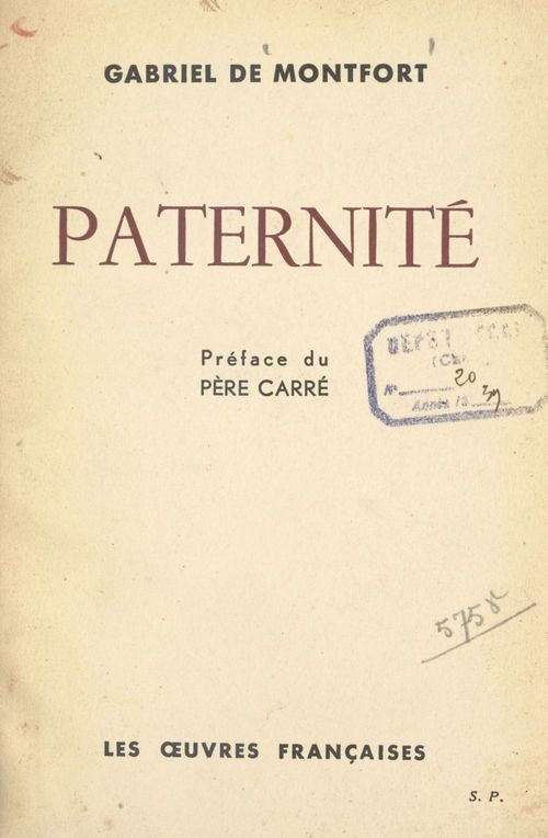 ebook cover of Paternité, by Gabriel De Montfort