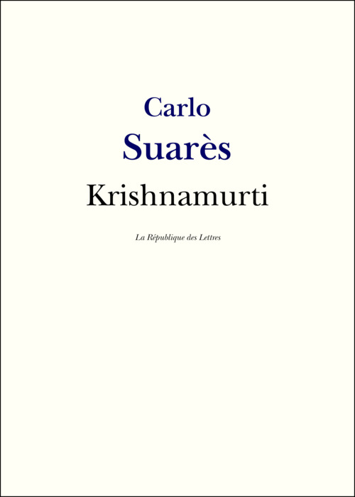 ebook cover of Krishnamurti, by Carlo Suares