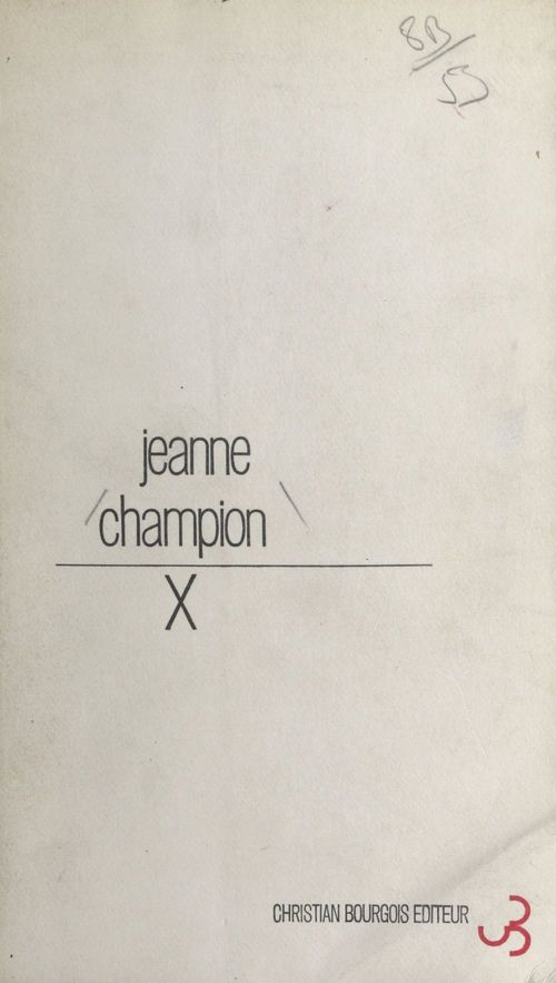 Couverture ebook de X, de Jeanne Champion