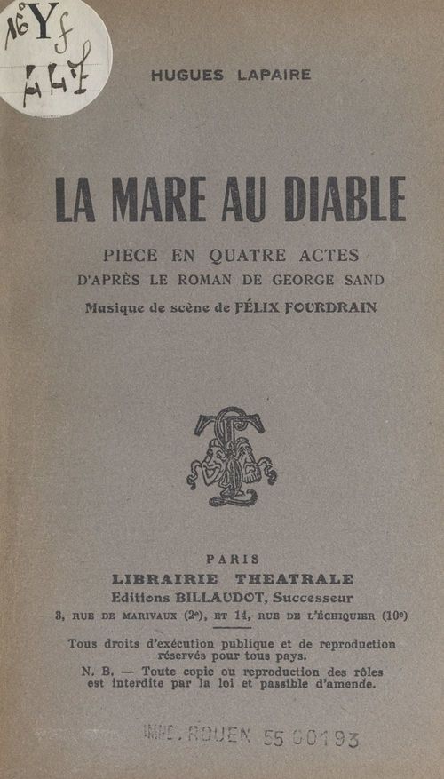 Couverture ebook de La mare au diable, de Hugues Lapaire