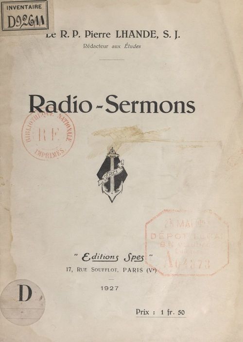 Couverture ebook de Radio-sermons, de Pierre Lhande