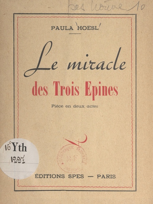 ebook cover of Le miracle des trois épines, by Paula Hoesl