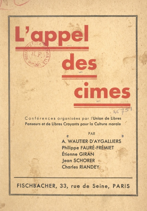Couverture ebook de L'appel des cimes, de Alfred Wautier D''Aygalliers, Charles Riandey, Etienne Giran, Jean Schorer, Philippe Faure-Fremiet