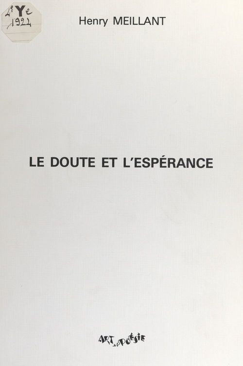 ebook cover of Le doute et l'espérance, by Henry Meillant