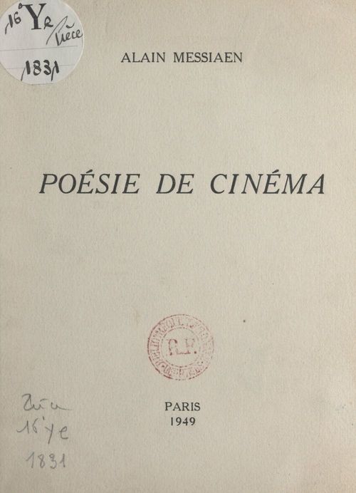 Couverture ebook de Poésie de cinéma, de Alain Messiaen