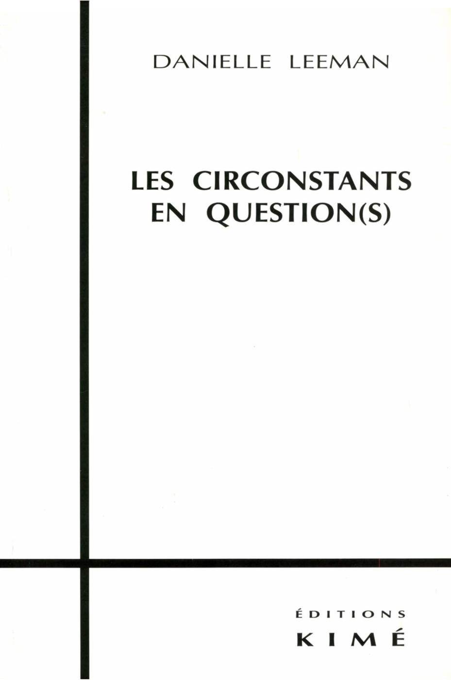 ebook cover of LES CIRCONSTANTS EN QUESTION(S), by Leeman Danielle