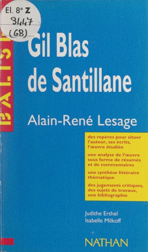 Couverture ebook de Gil Blas de Santillane, de Isabelle Milkoff, Judithe Erthel