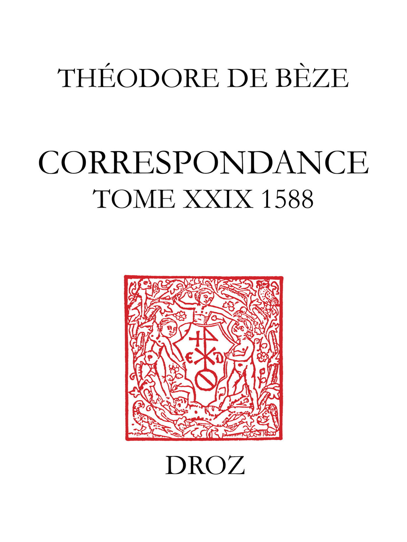 Couverture ebook de Correspondance, de De B Ze Th Odore
