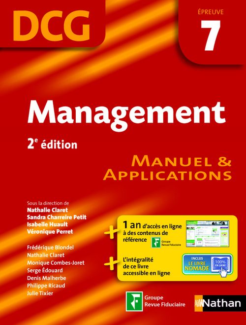 ebook cover of Management- épreuve 7 - DCG manuel Format : ePub 2 DCG Livre, by Monique Combes-joret, Isabelle, Serge Edouard, Frédéric Blondel, Sandra Charreire-petit, Nathalie Claret, Collectif