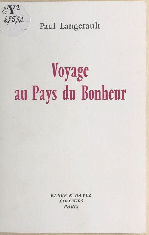 ebook cover of Voyage au pays du bonheur, by Paul Langerault
