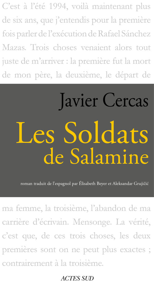 ebook cover of Les Soldats de Salamine, by Javier Cercas, Elisabeth Beyer