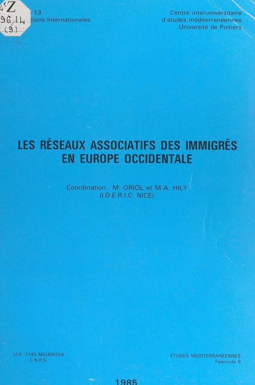 Couverture ebook de Les réseaux associatifs des immigrés en Europe occidentale, de Migrations Internationales