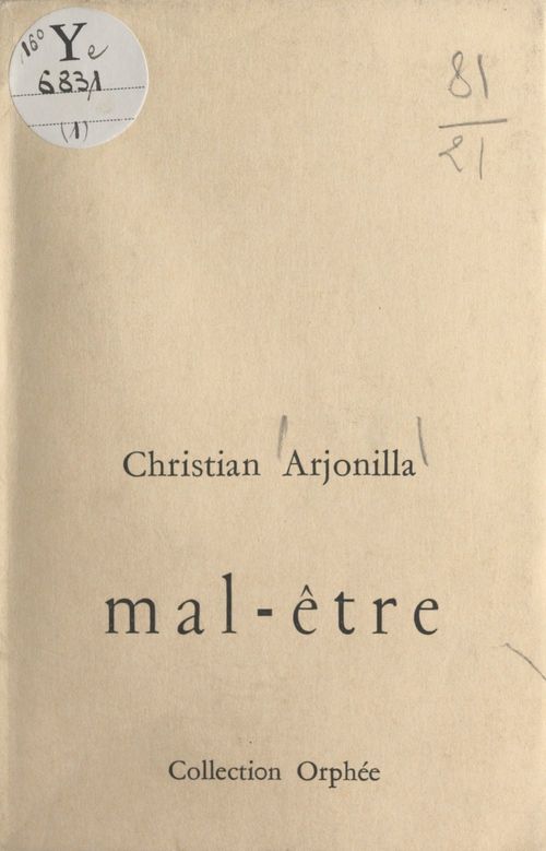 Couverture ebook de Mal-être, de Christian Arjonilla