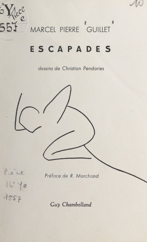 ebook cover of Escapades, by Marcel Pierre Guillet