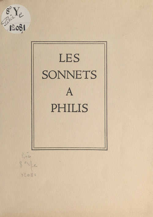 Couverture ebook de Les sonnets à Philis, de Vincent Muselli