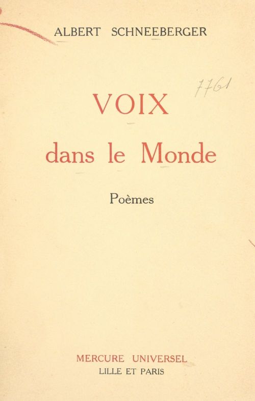 Couverture ebook de Voix dans le monde, de Albert Schneeberger