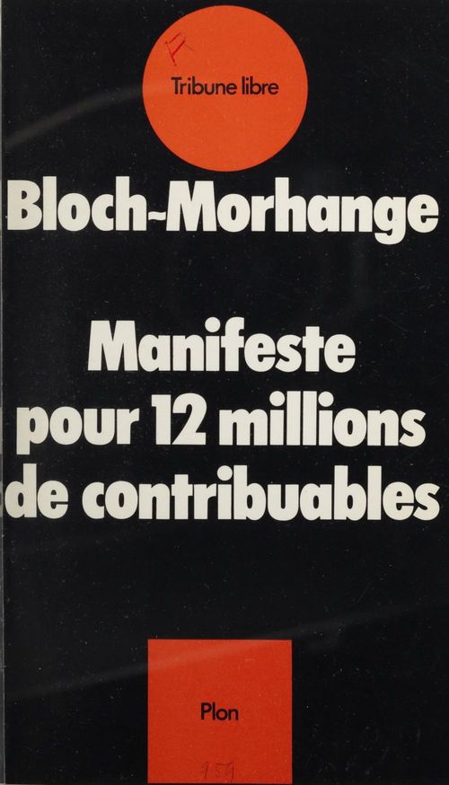 ebook cover of Manifeste pour 12 millions de contribuables, by Jacques Bloch-Morhange