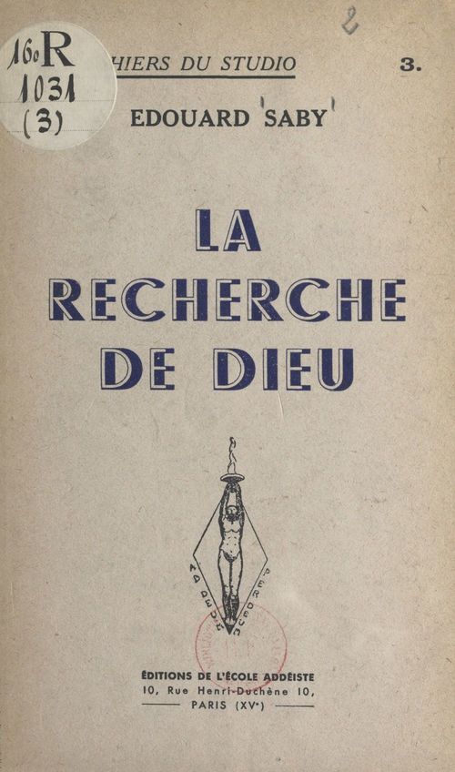 Couverture ebook de La recherche de Dieu, de Edouard Saby