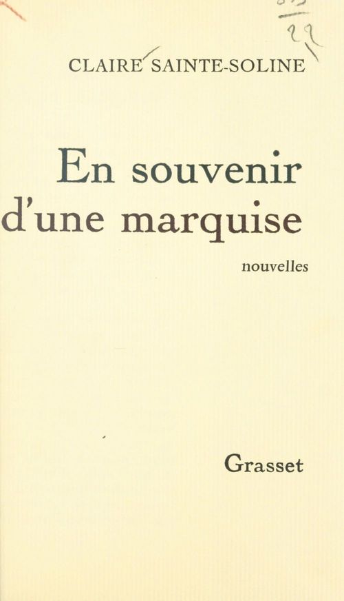 ebook cover of En souvenir d'une marquise, by Claire Sainte-Soline