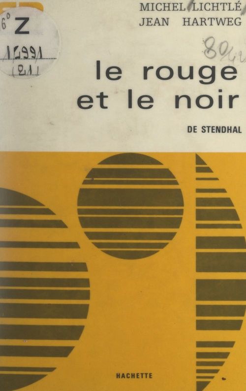 ebook cover of Le rouge et le noir, de Stendhal, by Jean Hartweg, Michel Lichtle
