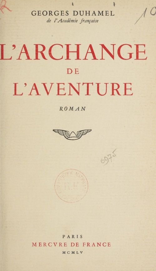 ebook cover of L'archange de l'aventure, by Georges Duhamel