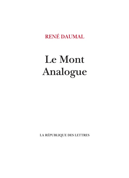 ebook cover of Le Mont Analogue, by René Daumal