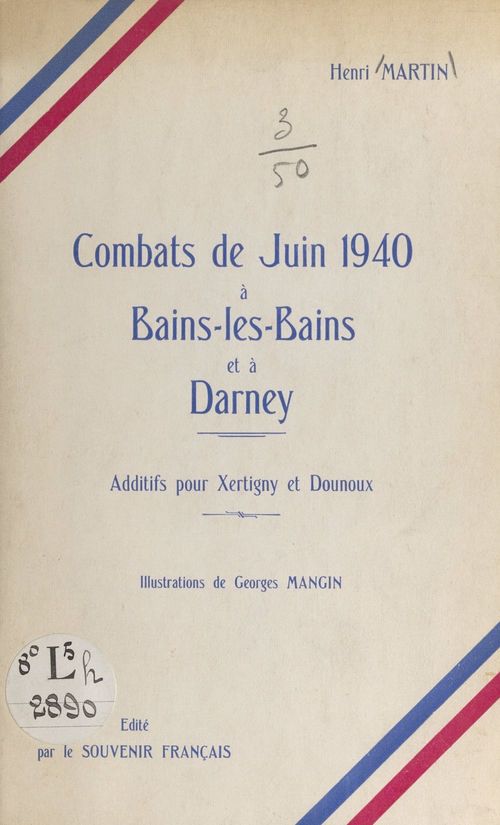 ebook cover of Combats de juin 1940, à Bains-les-Bains et à Darney, by Henri Martin