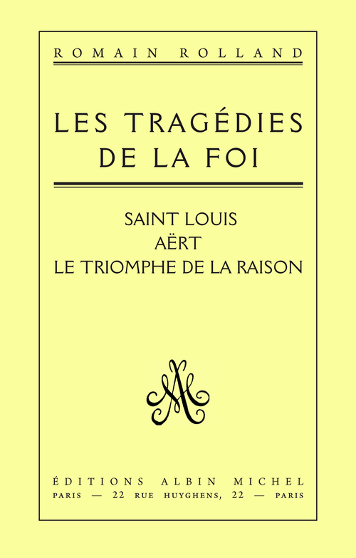 ebook cover of Les Tragédies de la foi, by Romain Rolland