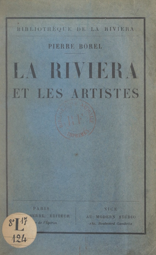 ebook cover of La Riviera et les artistes, by Pierre Borel