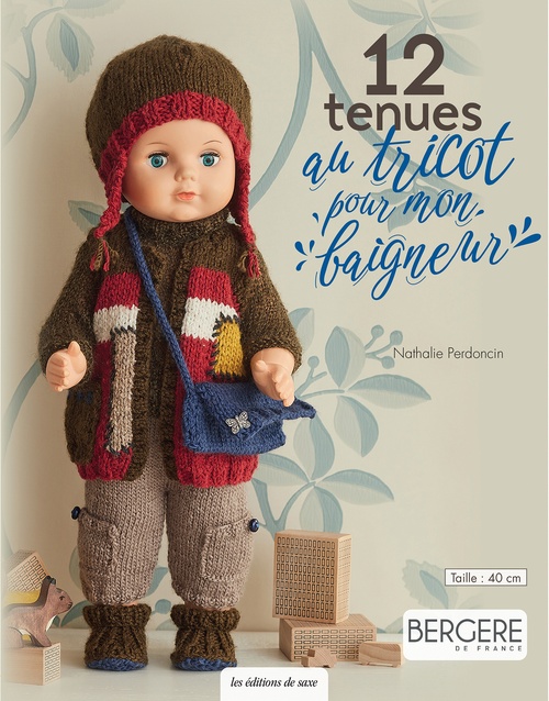 Couverture ebook de 12 tenues au tricot pour mon baigneur, de Nathalie Perdoncin
