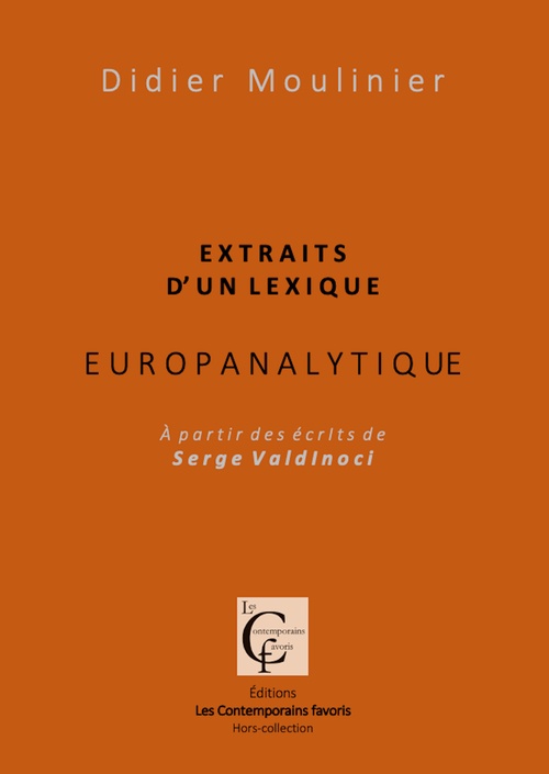 Couverture ebook de Extraits d'un Lexique europanalytique. A partir des écrits de Serge Valdinoci, de Didier Moulinier