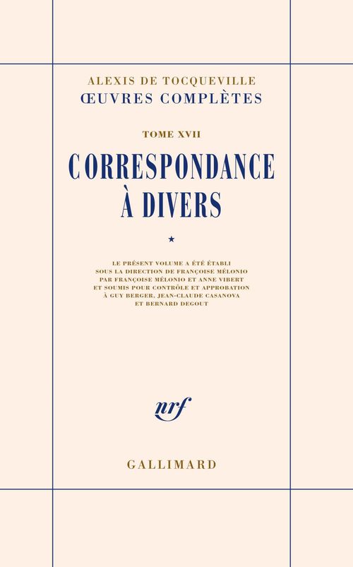 ebook cover of Correspondance à divers (Tome 1), by Alexis de Tocqueville