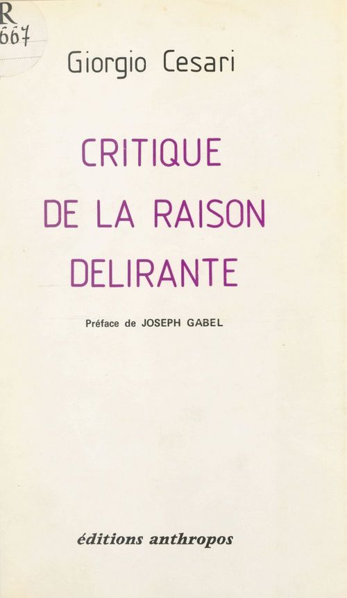 ebook cover of Critique de la raison délirante, by Giorgio Cesari