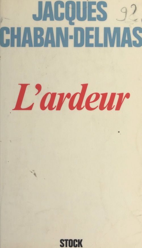 ebook cover of L'ardeur, by Jacques Chaban-delmas