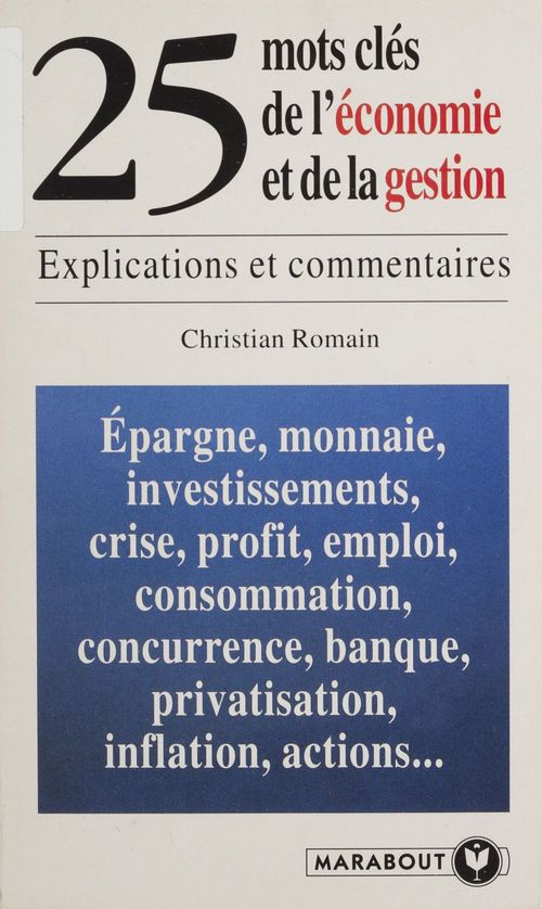 Couverture ebook de 25 mots-clés de l'économie et de la gestion, de Romain-C