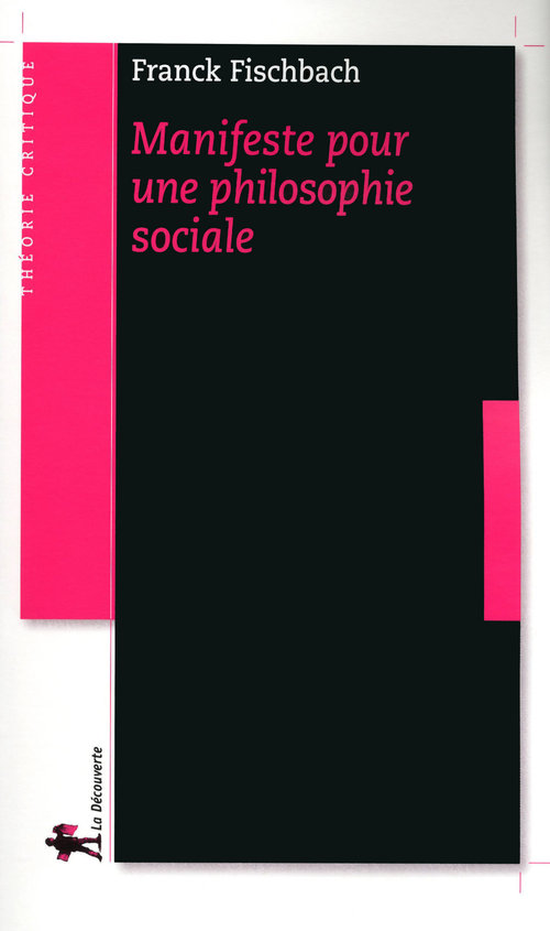 Couverture ebook de Manifeste pour une philosophie sociale, de Franck Fischbach