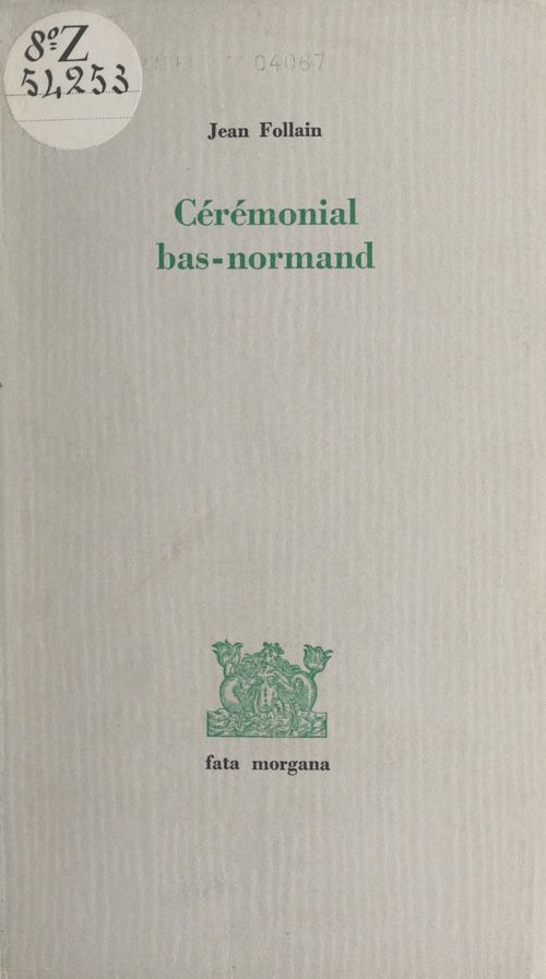 Couverture ebook de Cérémonial bas-normand, de Jean Follain