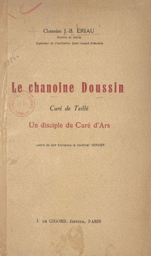 ebook cover of Le chanoine Doussin, by Jean-Baptiste Eriau