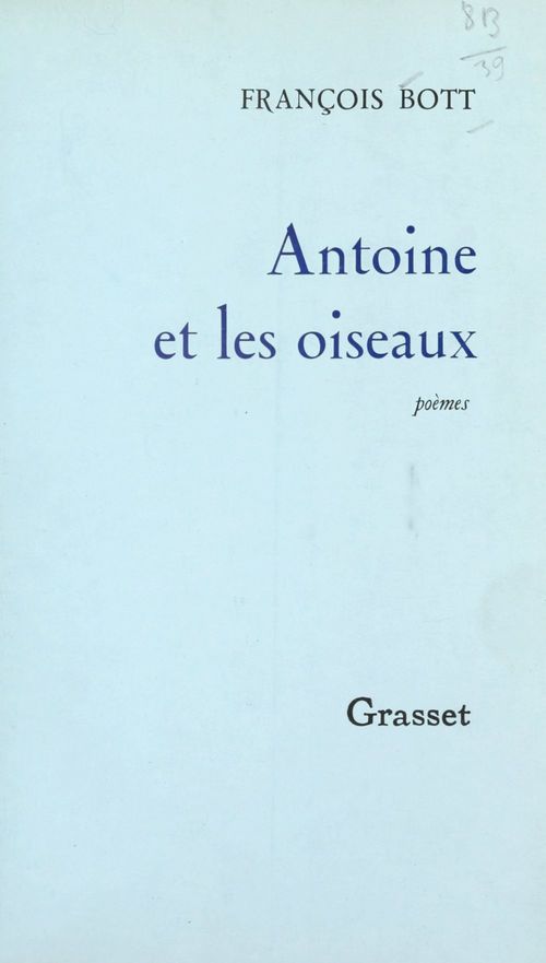 Couverture ebook de Antoine et les oiseaux, de François Bott