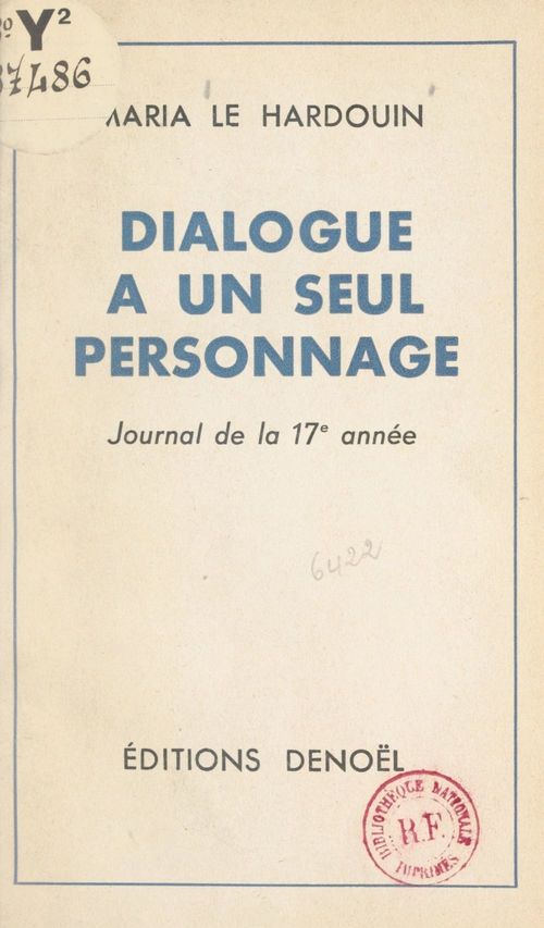 Couverture ebook de Dialogue à un seul personnage, de Maria Le Hardouin