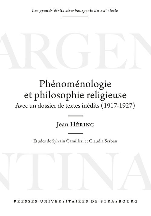 ebook cover of Phénoménologie et philosophie religieuse, by Jean Héring