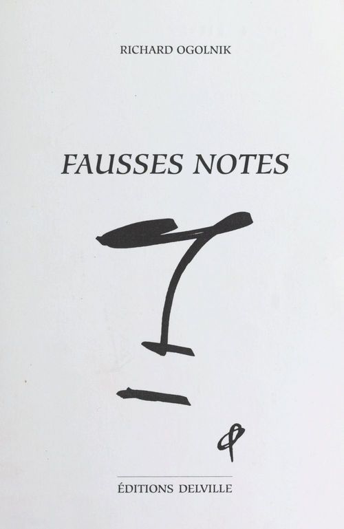 Couverture ebook de Fausses notes, de Ogolnik
