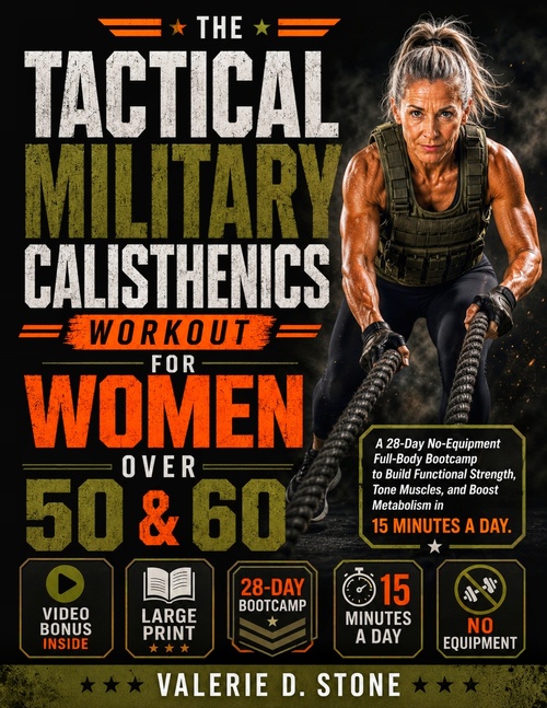 ebook cover of The Tactical Military Calisthenics Workout for Women Over 50 & 60, by Valerie D. Stone