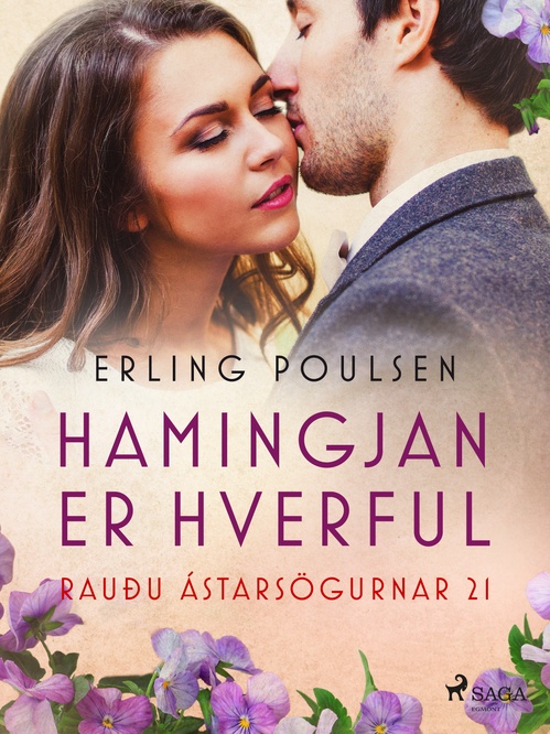 Couverture ebook de Hamingjan er hverful (Rauðu ástarsögurnar 21), de Erling Poulsen