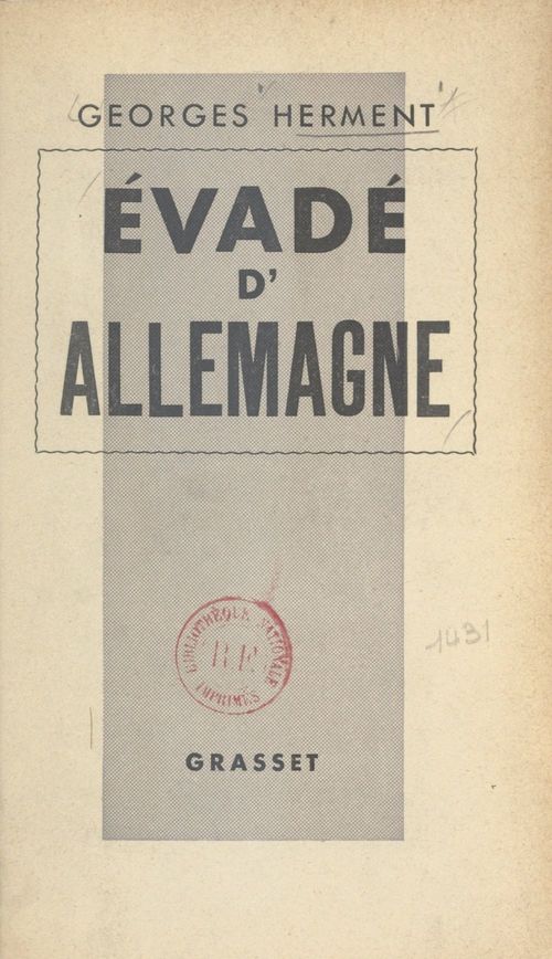Couverture ebook de Évadé d'Allemagne, de Georges Herment