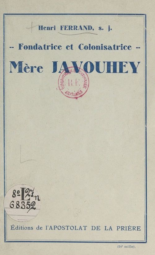 Couverture ebook de Mère Javouhey, de Henri Ferrand