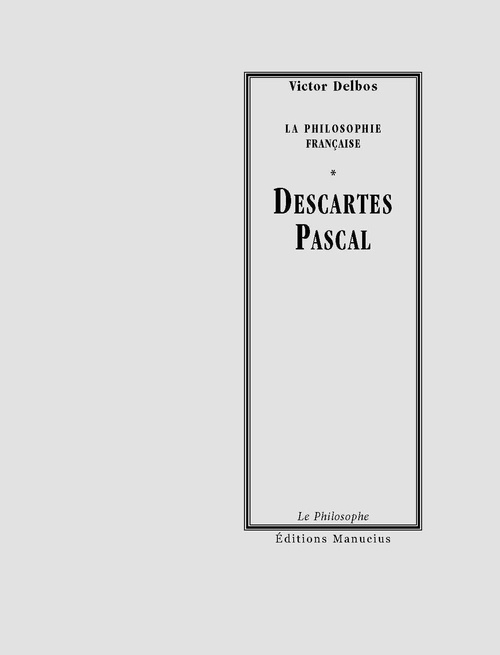 Couverture ebook de Descartes - Pascal, de Victor Delbos