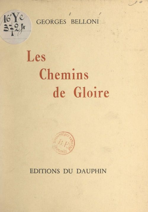 ebook cover of Les chemins de gloire, by Georges Belloni